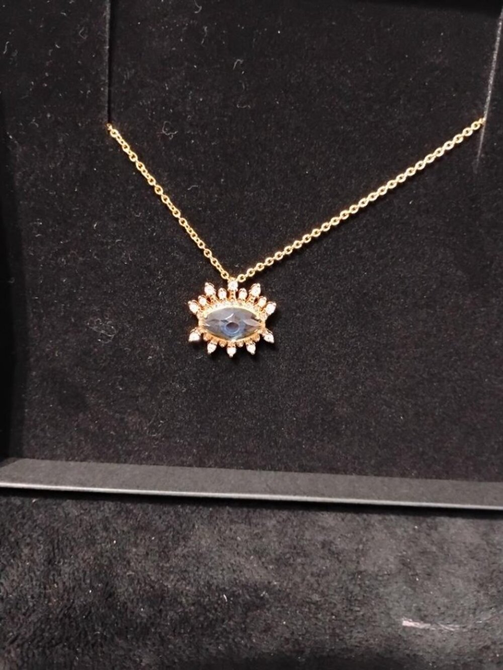 Kurt Geiger London Clear Evil Eye Rhinestone Embellished Statement Pendant NWT